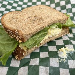 Half sandwich came with coffee and 2 cookies; 12 grain bread.