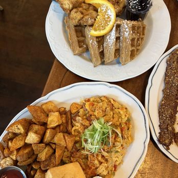 Screen Door Pearl District - Cajun Scramble & Chicken & Waffles - 1 Piece - Southern Near Me - Portland, Oregon