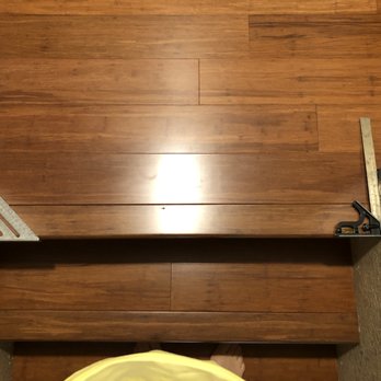 LL Flooring - Austin - This is an example of a non square tread. You can see the width on the left is not the same on the right. - Flooring Near Me - Austin, Texas