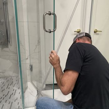 Yes Man Handyman - Installing shower door strip - Handyman Near Me Yes Man Handyman - Installing shower door strip - Handyman Near Me