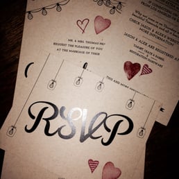 Wedding suite of materials --2 pieces double sided...we added the colored stamp (as a personal touch) after printing. Perfectly executed!
