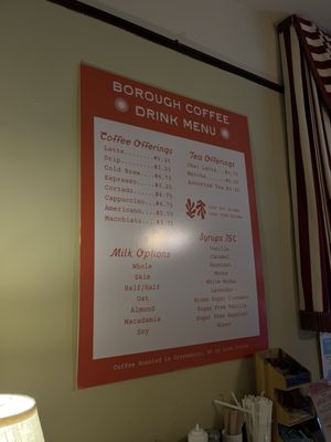 Menu photo 1 Borough Coffee Greensboro, NC