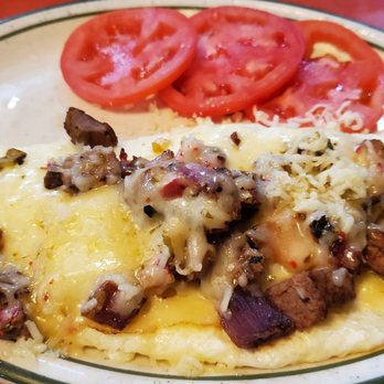 George's Corner - Dixie cheese steak omelet with tomatoes instead of potatoes - American Near Me - St George, Utah George's Corner - Dixie cheese steak omelet with tomatoes instead of potatoes - American Near Me - St George, Utah