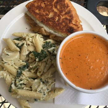 Breadwinner Cafe & Bakery - Pasta, tomato basil soup and chicken panini - Bakeries Near Me - Atlanta, Georgia Breadwinner Cafe & Bakery - Pasta, tomato basil soup and chicken panini - Bakeries Near Me - Atlanta, Georgia