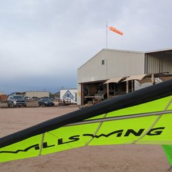 Sonora Wings Tandem Hang Gliding - Setting up the training Falcon before a few solo flights.
