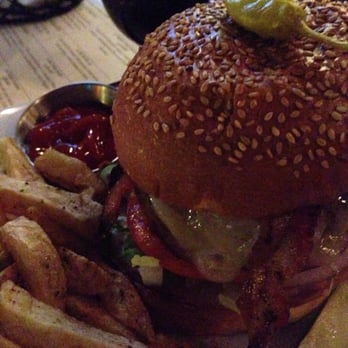 Two Rivers Brewing - Bacon cheddar burger. - Breweries Near Me - Easton, Pennsylvania Two Rivers Brewing - Bacon cheddar burger. - Breweries Near Me - Easton, Pennsylvania