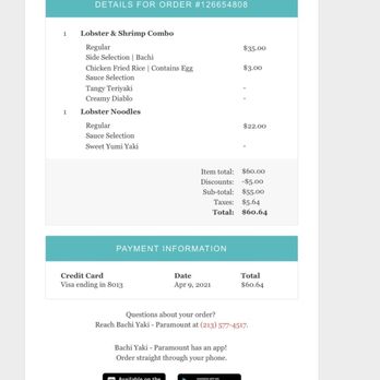 Bachi Yaki - Our order - Food Trucks Near Me - Paramount, California
