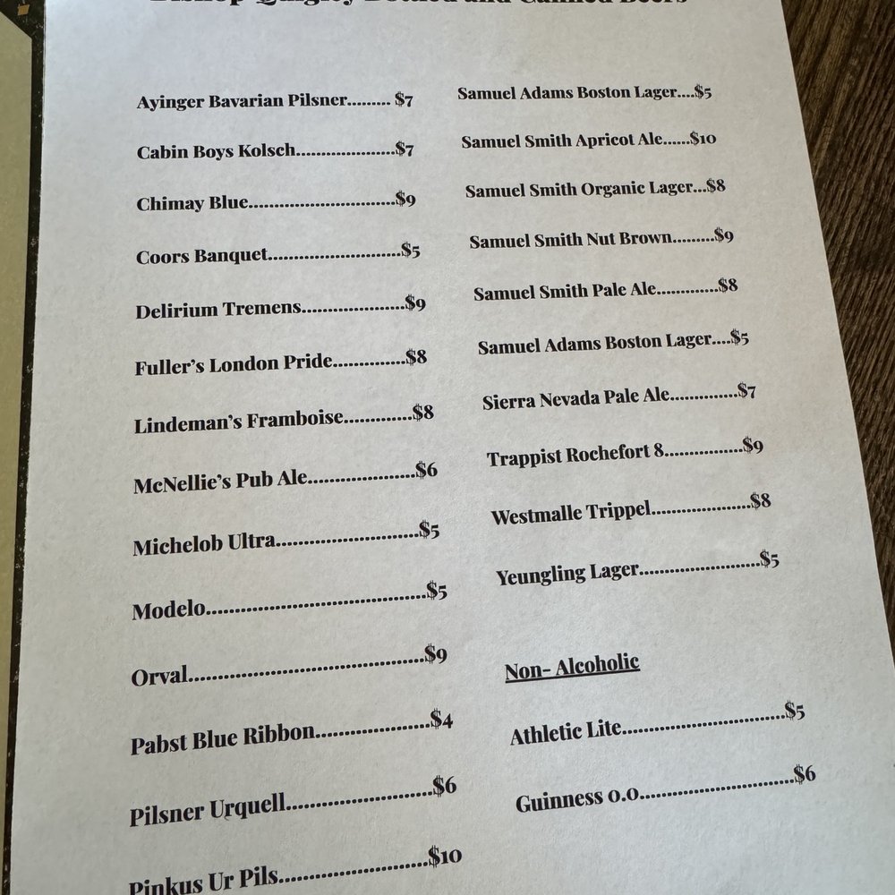 Bishop Quigley - Current bottle list - Pubs Near Me - Tulsa, Oklahoma