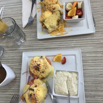 Biscuits And Gravy - Lox bennidict (bottom) and home style chicken bennidict (top) - Salad Near Me - Clawson, Michigan