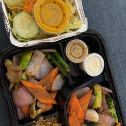 Hibachi Vegetable Plate with salad