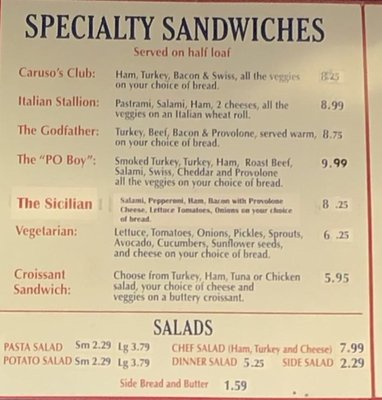 Menu photo 4 Caruso's Deli Salt Lake City, UT Menu photo 4 Caruso's Deli Salt Lake City, UT