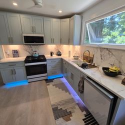 Beautiful new kitchen with custom lighting