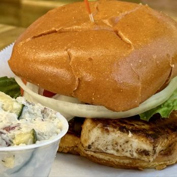 Beachcomber Restaurant - Swordfish Sandwich and Dill Potato Salad - Seafood Near Me - Saint Augustine, Florida