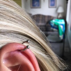 Cartilage piercing done by Kyle.
