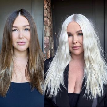 Sax Hair - Brown to Platinum Blonde - Hair Stylists Near Me - Solana Beach, California Sax Hair - Brown to Platinum Blonde - Hair Stylists Near Me - Solana Beach, California