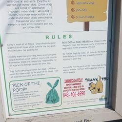 James Island Dog Park - The rules! Make sure your dog reads it so they don't start acting the fool as soon as they get in the park