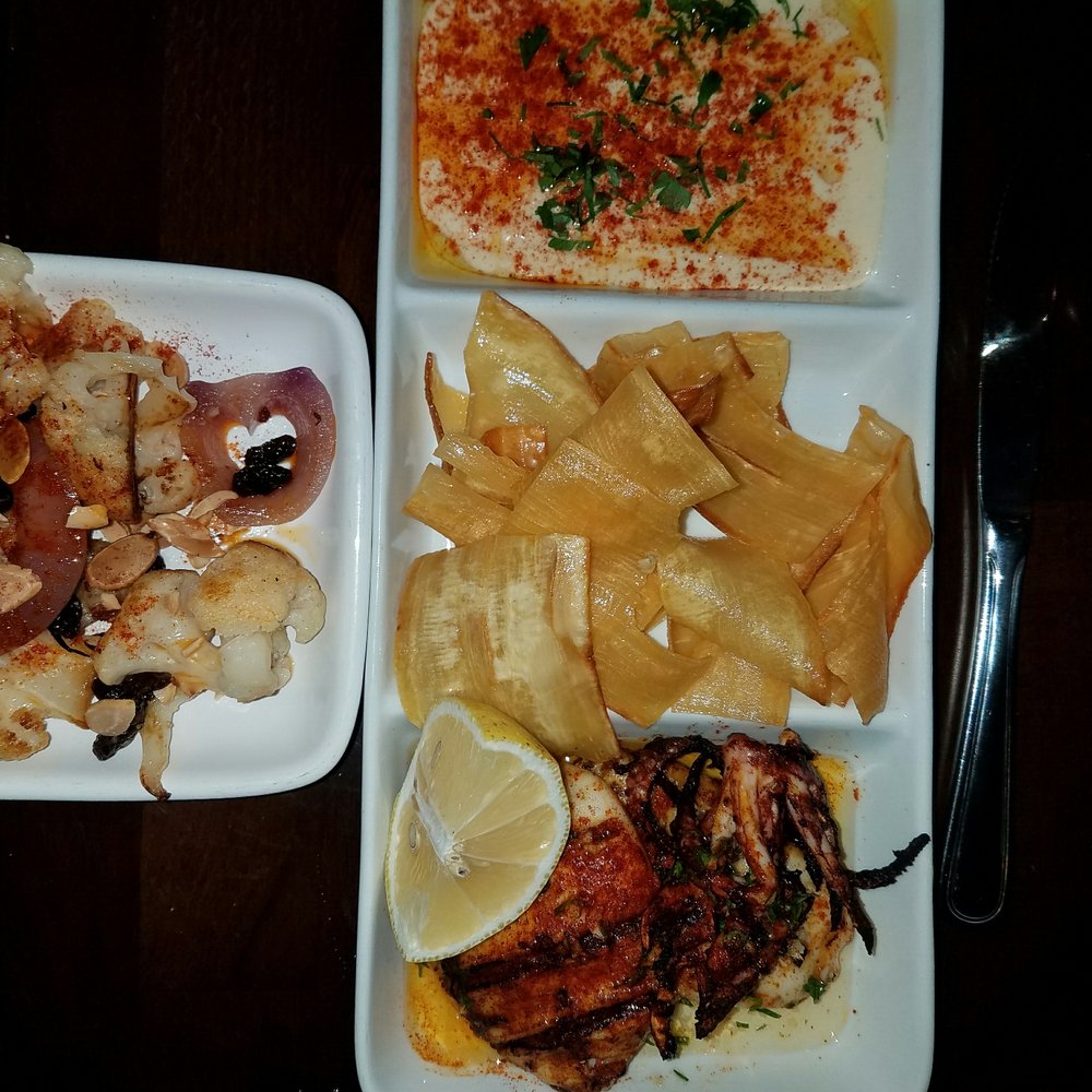 Sangarita's - Grilled octopus with hummus - Spanish Near Me - Bayside, New York Sangarita's - Grilled octopus with hummus - Spanish Near Me - Bayside, New York