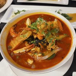 Spicy Seafood Udon Soup Cucumber Roll Spicy Seafood Udon Soup Cucumber Roll