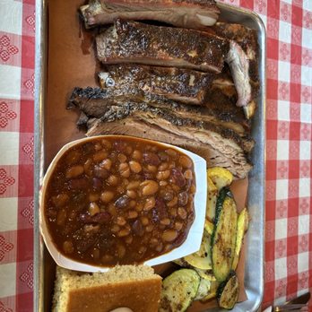 Wilson's Secret Sauce - 2 Meat Combo Platter ( 2 Different Meats) ribs and brisket, baked beans Grilled Squash and Zucchini - Barbeque Near Me - Upper Darby, Pennsylvania Wilson's Secret Sauce - 2 Meat Combo Platter ( 2 Different Meats) ribs and brisket, baked beans Grilled Squash and Zucchini - Barbeque Near Me - Upper Darby, Pennsylvania