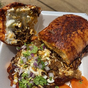 Cocina De Ledezma - Pamboza. It's like a birria torta that has the delicious sauce grilled into the bread. - Food Trucks Near Me Cocina De Ledezma - Pamboza. It's like a birria torta that has the delicious sauce grilled into the bread. - Food Trucks Near Me