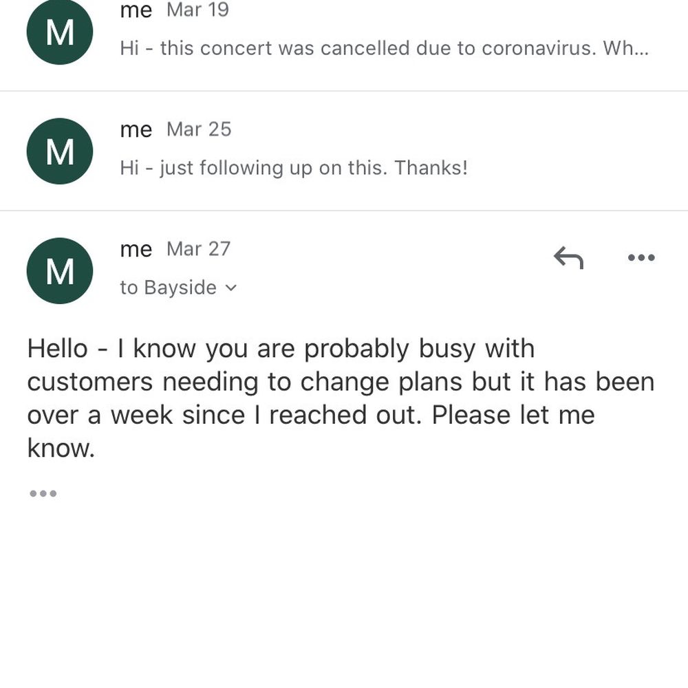 No response for over a week No response for over a week