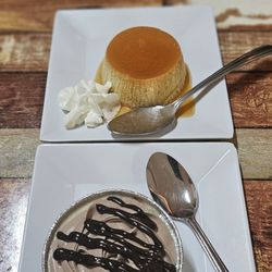 El Jibarito - Flan de coco and flan de chocolate