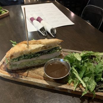 Eola Wine Company - Turkey & avocado sandwich (half) with side salad (half) - Wine Bars Near Me - Orlando, Florida Eola Wine Company - Turkey & avocado sandwich (half) with side salad (half) - Wine Bars Near Me - Orlando, Florida