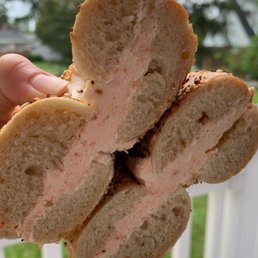 Everything bagel with lox cream cheese Everything bagel with lox cream cheese