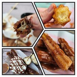 Churro Co - LEFT: Churro truck (Campfire) RIGHT: Los Galanes truck churros w/ included Goats milk caramel