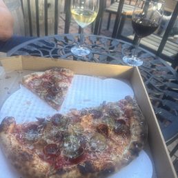 Sourdough pickle sausage pepperoni is where it's at! So delicious and the best dough in town! Sourdough pickle sausage pepperoni is where it's at! So delicious and the best dough in town!
