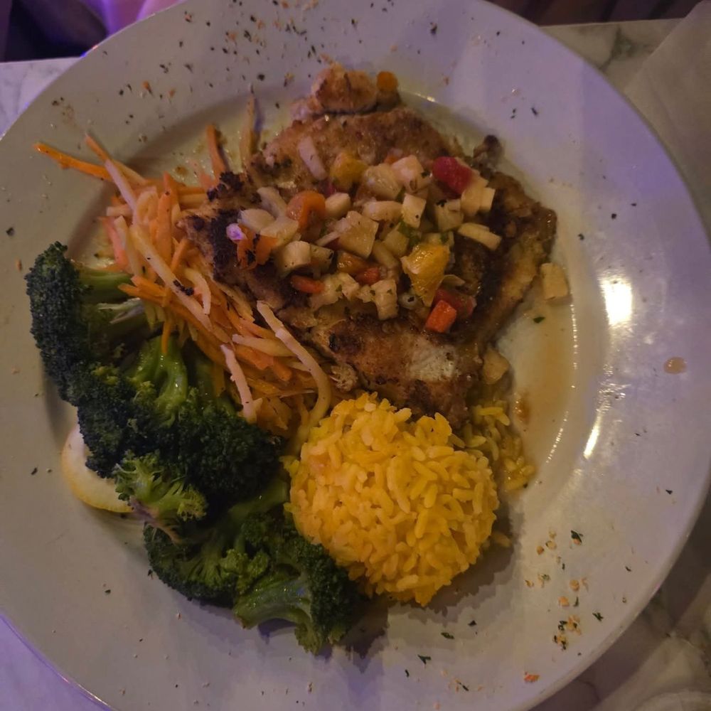 Almond Mahi with pineapple salsa. Almond Mahi with pineapple salsa.