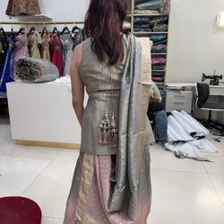 Sari in two-tone color! Matches me so well in pastel colors.