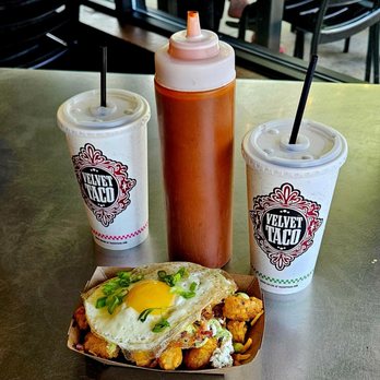 Velvet Taco - Crisp Tots & Sunny Egg*(GF) - New American Near Me - Dunwoody, Georgia Velvet Taco - Crisp Tots & Sunny Egg*(GF) - New American Near Me - Dunwoody, Georgia