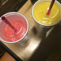 Tropical Smoothie Cafe - Kiwi Quencher and Mango Magic smoothies