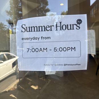 Frenzy Coffee - Summer hours 2026 - Coffee Roasteries Near Me - Davis, California Frenzy Coffee - Summer hours 2026 - Coffee Roasteries Near Me - Davis, California