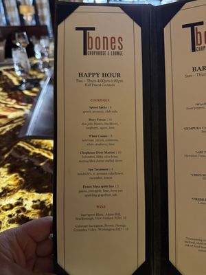 Menu photo 7 T-Bones Las Vegas, NV