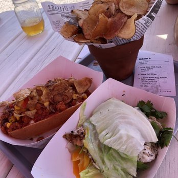 FLX Wienery - Chili dog, chips, and hamburger with lettuce bun - Beer Bar Near Me - Dundee, New York FLX Wienery - Chili dog, chips, and hamburger with lettuce bun - Beer Bar Near Me - Dundee, New York