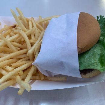 Steak 'n Shake - Delicious single burger, no cheese with their shoe string fries! - Burgers Near Me - Victorville, California