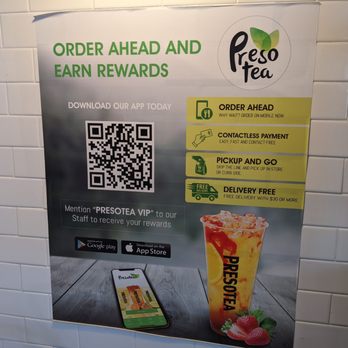 Presotea - Download the app to offer ahead and get points - Bubble Tea Near Me - Anaheim, California