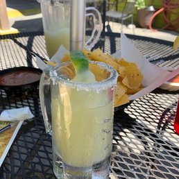 Frozen margaritas -- a pitcher for the three of us Frozen margaritas -- a pitcher for the three of us