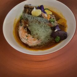 Cuvée Bistro - The sea bass plus fruits de mare.