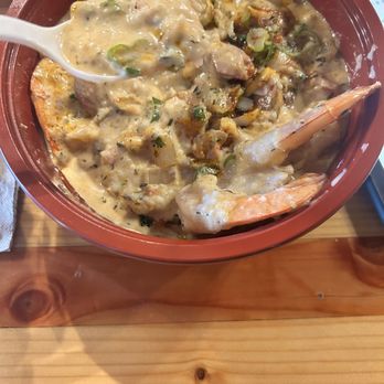 Cartside Food Carts - Shrimp and grits from gumbo mumbo, so yummy - Bars Near Me - Portland, Oregon