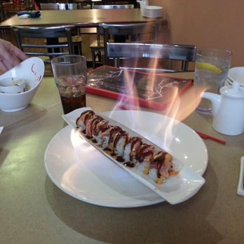 Koreana Japanese Cuisine - flaming sushi roll - Japanese Near Me - Decorah, Iowa