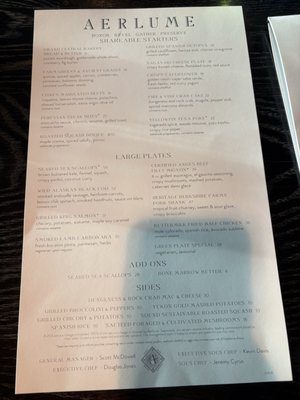 Menu photo 5 Aerlume Seattle, WA