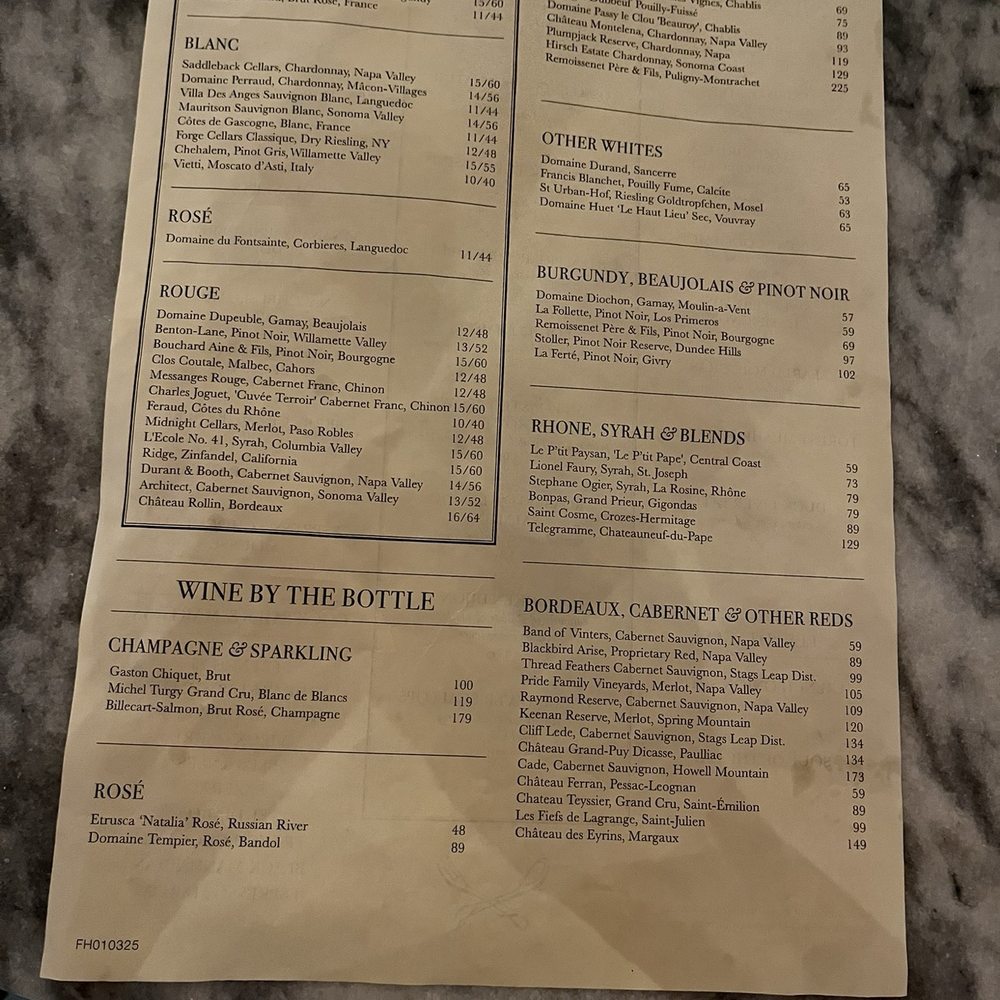 French Hen - Wine List French Hen Tulsa Arts District - French Near Me - Tulsa, Oklahoma