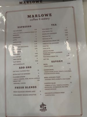 Menu photo 1 Marlowe Coffee & Eatery Los Angeles, CA