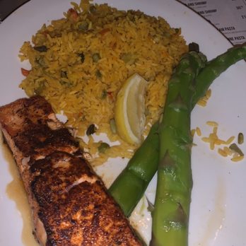 Rendezvous - Blackened salmon with asparagus and yellow rice - Seafood Near Me - Fort Lauderdale, Florida Rendezvous - Blackened salmon with asparagus and yellow rice - Seafood Near Me - Fort Lauderdale, Florida