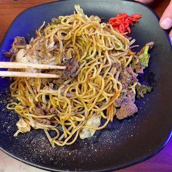 Momo no Hana - Beef Yakisoba with vegetables - Sushi Bars Near Me - Apache Junction, Arizona Momo no Hana - Beef Yakisoba with vegetables - Sushi Bars Near Me - Apache Junction, Arizona