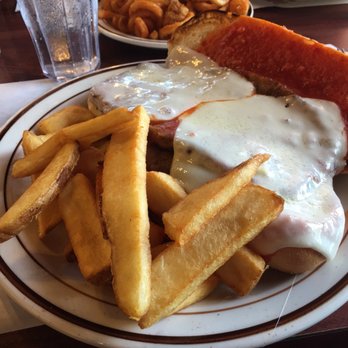 Stack Pancake & Steak House - Eggplant parm sandwich comes with steak fries - Diners Near Me - North Arlington, New Jersey