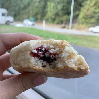 Masi Latté - Raspberry filled scone - Coffee & Tea Near Me - Poulsbo, Washington Masi Latté - Raspberry filled scone - Coffee & Tea Near Me - Poulsbo, Washington